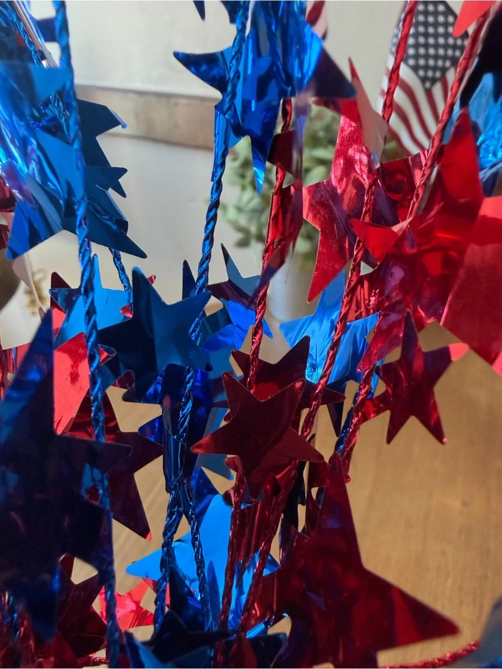 Patriotic Red & Blue Star Burst Party Centerpiece balloon weight